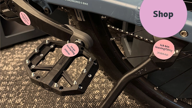 Fahrrad mit ich bin leasingfähig Stickern